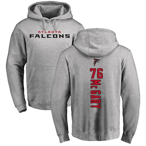 Atlanta Falcons Men Ash Kaleb McGary Backer NFL Football #76 Pullover Hoodie Sweatshirts